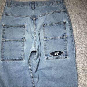 Zonz Jeans Mens 30 x 30 Baggy Wide Leg Vintage Y2K Light Wash Relaxed Streetwear